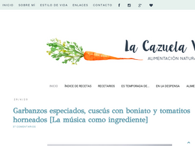 'lacazuelavegana.com' screenshot