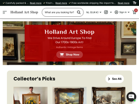 Hollandartshop homepage screenshot