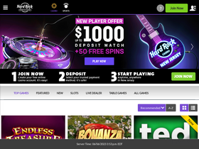 'hardrockcasino.com' screenshot