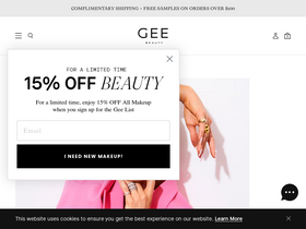 Gee Beauty homepage screenshot