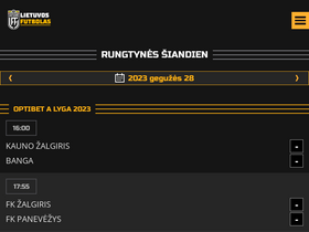 'lietuvosfutbolas.lt' screenshot