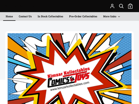 kimzarkollectables.com homepage screenshot
