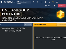 'hsreplay.net' screenshot