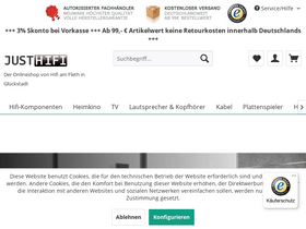 'justhifi.de' screenshot