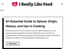 'ireallylikefood.com' screenshot