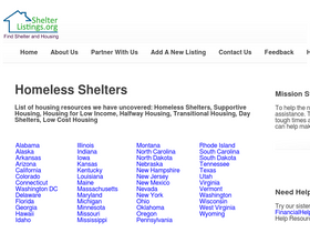 'shelterlistings.org' screenshot