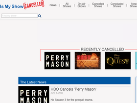 'ismyshowcancelled.com' screenshot