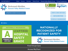 'pascackmedicalcenter.com' screenshot