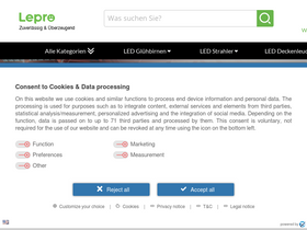Lepro DE website screenshot