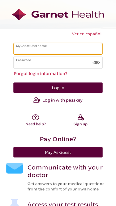 mychart.garnethealth.org