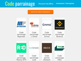 'code-parrainage.net' screenshot