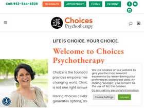 'choicespsychotherapy.net' screenshot