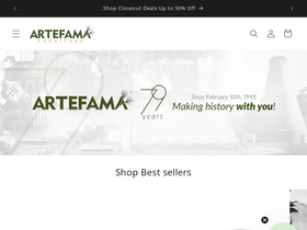 artefamafurniturestore.com homepage screenshot