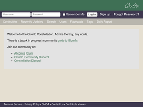 'glowfic.com' screenshot