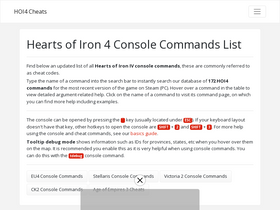 'hoi4cheats.com' screenshot