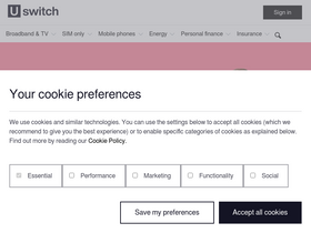 'uswitch.com' screenshot