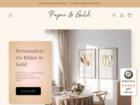 Paperandgold homepage screenshot