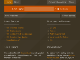 'caniuse.com' screenshot