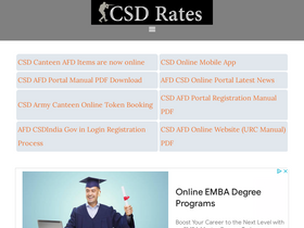 'csdrates.in' screenshot