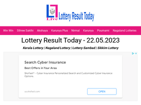 'lotteryresulttoday.com' screenshot