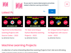 'machinelearningprojects.net' screenshot