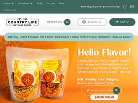 'countrylifefoods.com' screenshot