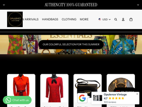 Opulence Vintage homepage screenshot