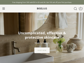 Bigeliusskincare website screenshot
