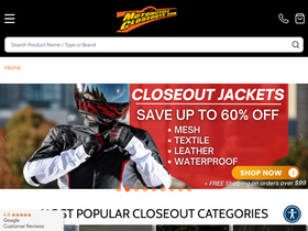 'motorcyclecloseouts.com' screenshot