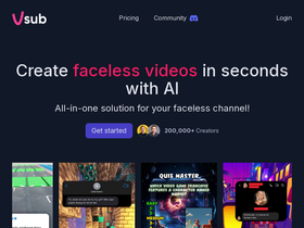 Vsub - Revolutionize video creation with AI voices, auto-captioning, and cross-platform sharing.