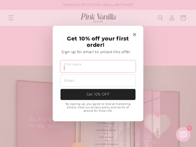 pinkvanilladesign.com homepage screenshot