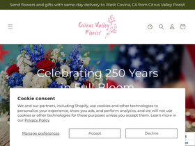 citrusvalleyflorist.com homepage screenshot