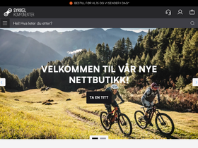 'sykkelkomponenter.no' screenshot