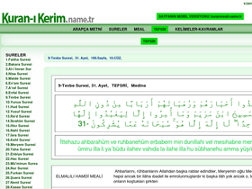 'kuranikerim.name.tr' screenshot