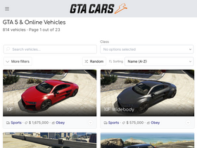 'gtacars.net' screenshot
