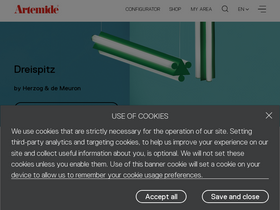 'artemide.com' screenshot