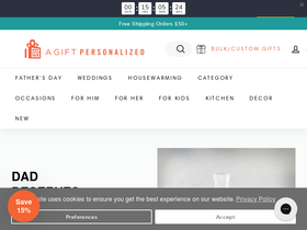 'agiftpersonalized.com' screenshot