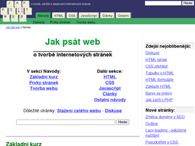 'jakpsatweb.cz' screenshot