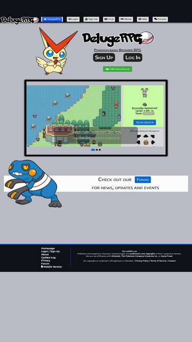 Pokemon Browser Games: Review: Pokemon Vortex Battle Arena (v1)