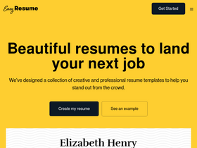 'easyresume.io' screenshot