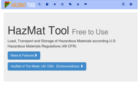 'hazmattool.com' screenshot