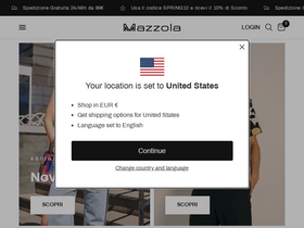 Mazzola Store homepage screenshot