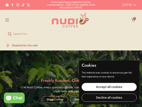 nudicoffee.com homepage screenshot
