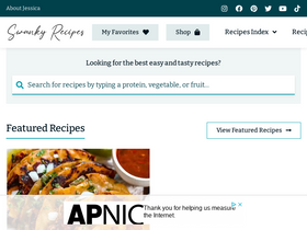 'swankyrecipes.com' screenshot