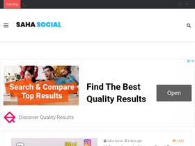 'sahasocial.com' screenshot