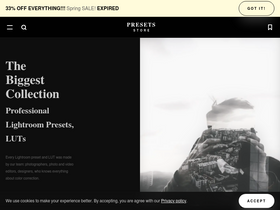 'presetsstore.com' screenshot