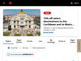 'aircanada.ca' screenshot