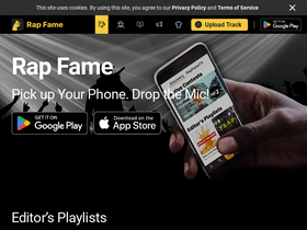 'rapfame.app' screenshot