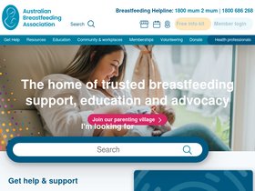 'breastfeeding.asn.au' screenshot