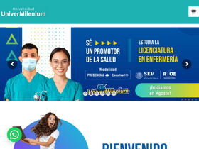 'univermilenium.edu.mx' screenshot